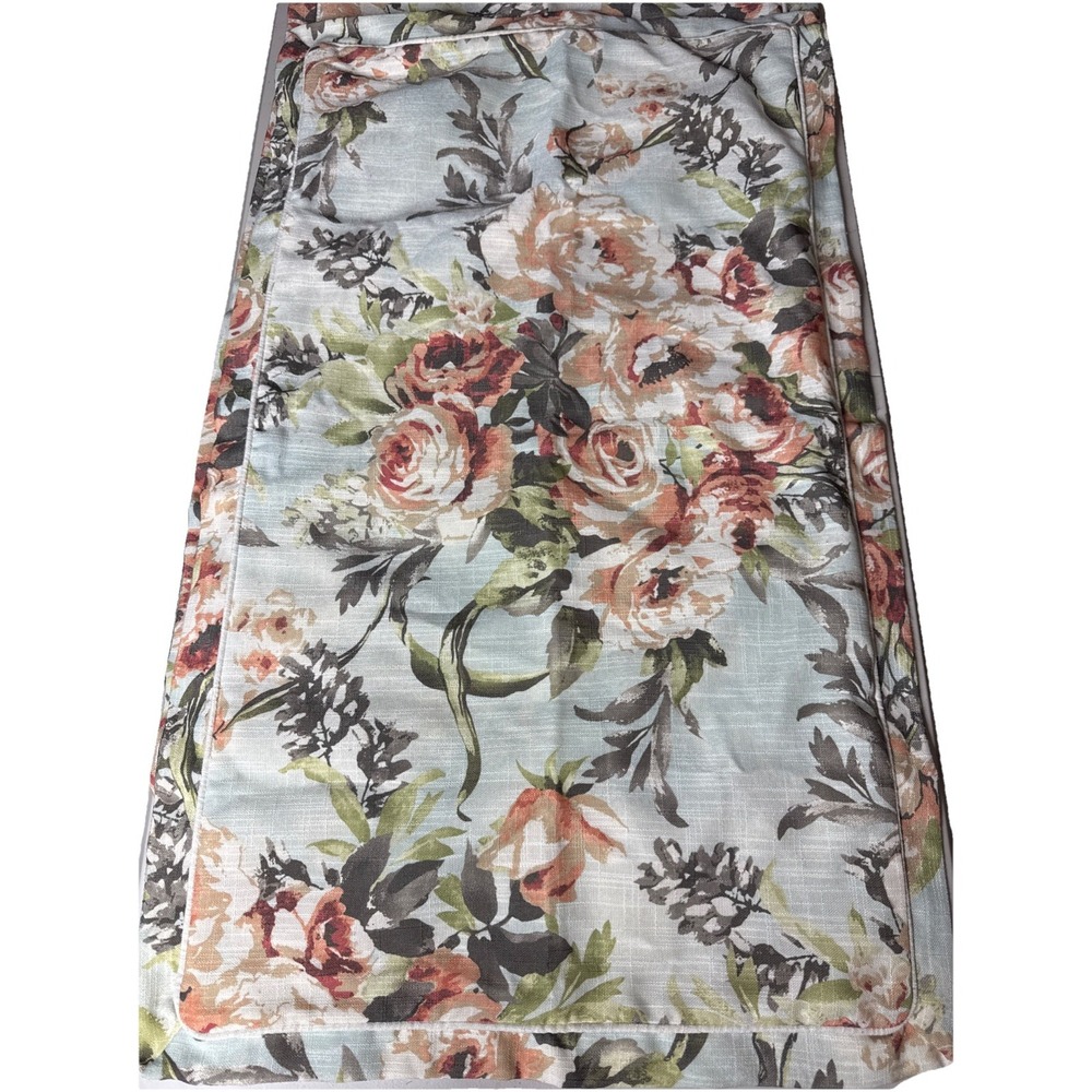 Linden Street 2 King Shams Mint Green Orange Floral 19X35 Textured Material